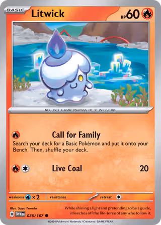 Litwick 36/167 Pokemon card