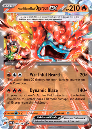Hearthflame Mask Ogerpon ex 40/167 Pokemon card