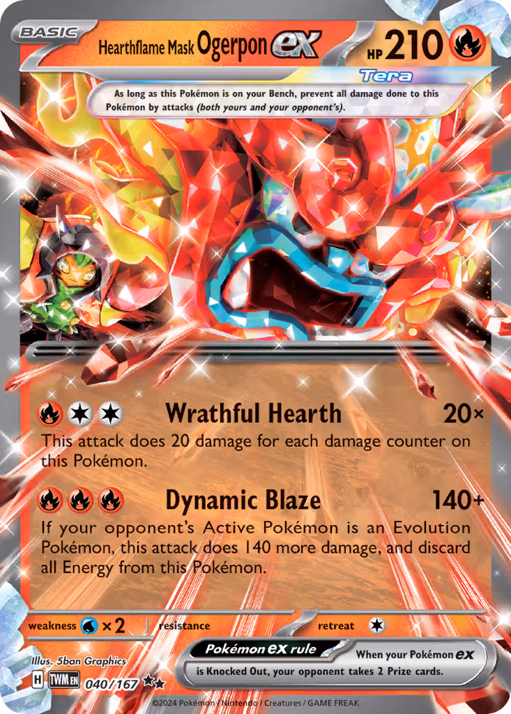 Hearthflame Mask Ogerpon ex 40/167 Pokemon card