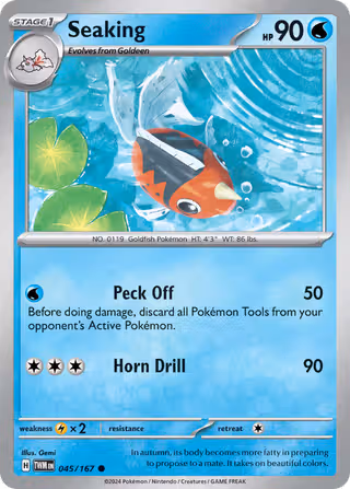 Seaking 45/167 Pokemon card