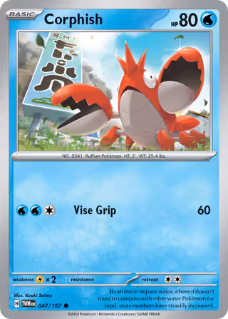 Corphish 47/167 Pokemon card