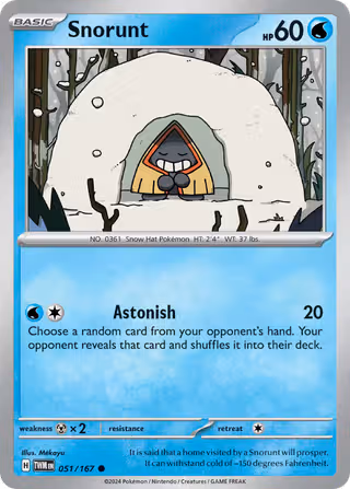 Snorunt 51/167 Pokemon card
