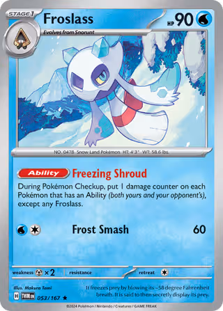 Froslass 53/167 Pokemon card