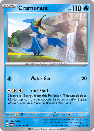Cramorant 58/167 Pokemon card