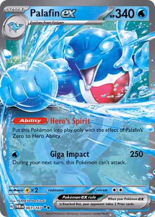 Palafin ex 61/167 Pokemon card