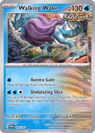 Walking Wake 63/167 Pokemon card