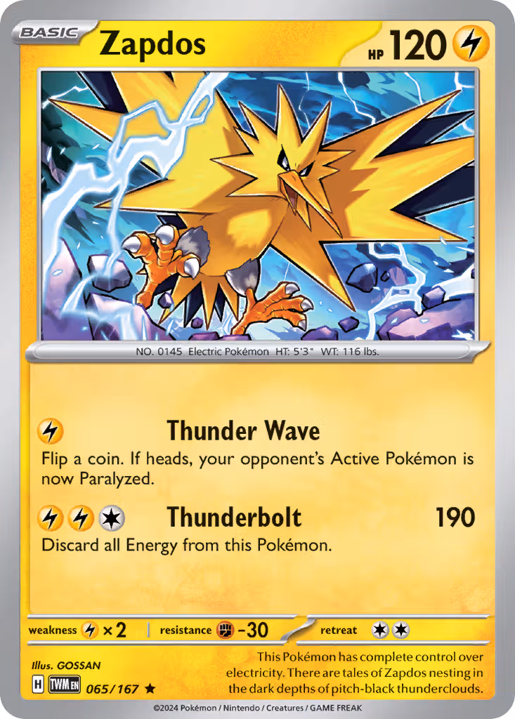 Zapdos 65/167 Pokemon card