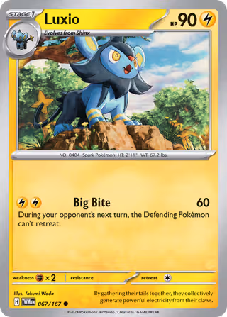 Luxio 67/167 Pokemon card