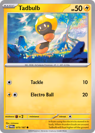 Tadbulb 73/167 Pokemon card