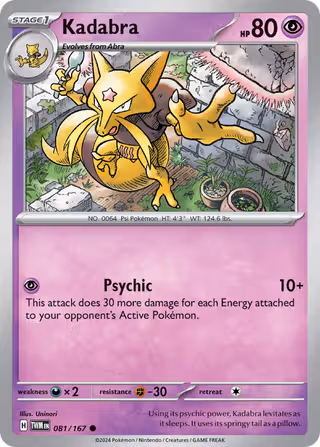 Kadabra 81/167 Pokemon card