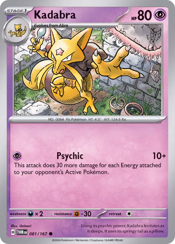 Kadabra 81/167 Pokemon card