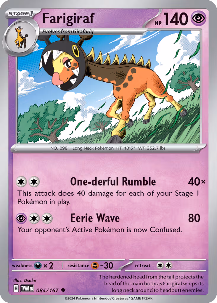 Farigiraf 84/167 Pokemon card