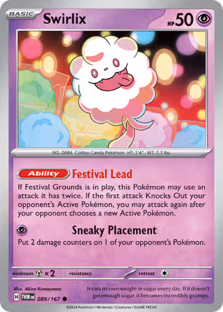 Swirlix 89/167 Pokemon card
