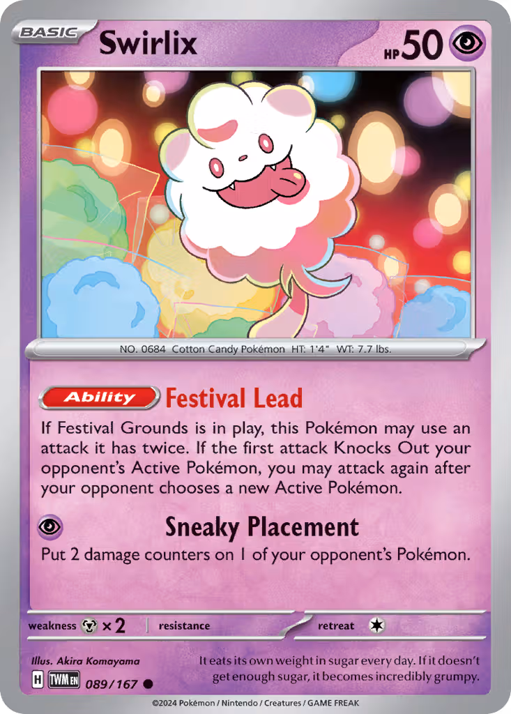 Swirlix 89/167 Pokemon card