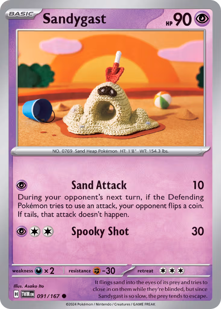 Sandygast 91/167 Pokemon card