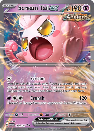 Scream Tail ex 94/167 Pokemon card