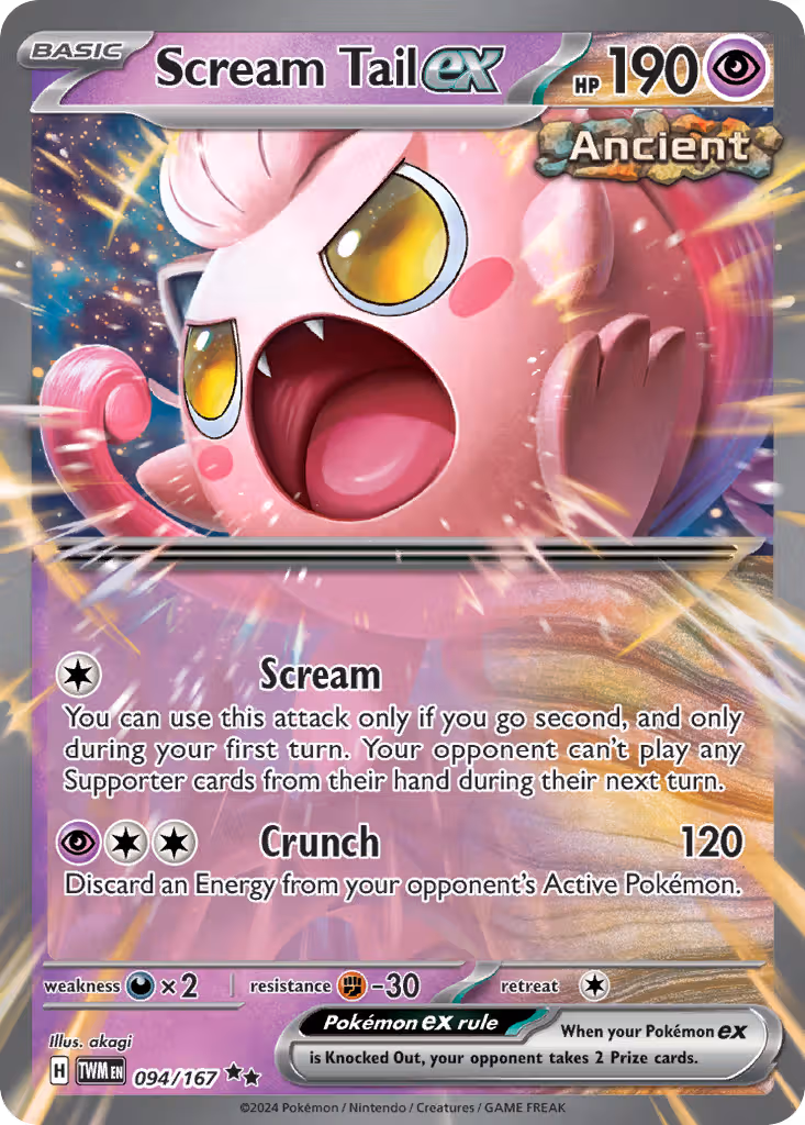 Scream Tail ex 94/167 Pokemon card