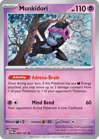 Munkidori 95/167 Pokemon card