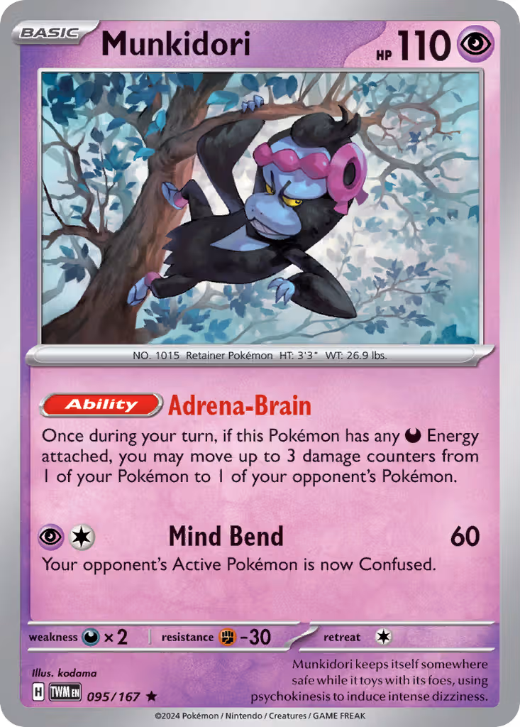 Munkidori 95/167 Pokemon card