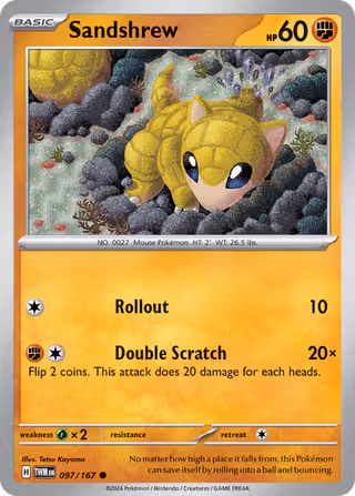 Sandshrew 97/167 Pokemon card