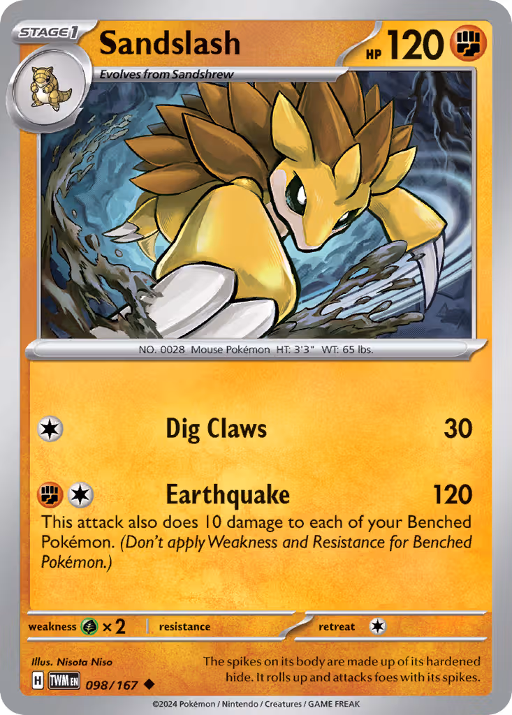 Sandslash 98/167 Pokemon card