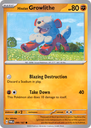 Hisuian Growlithe 99/167 Pokemon card