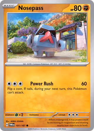 Nosepass 101/167 Pokemon card