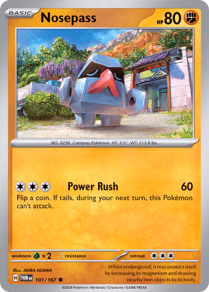 Nosepass 101/167 Pokemon card