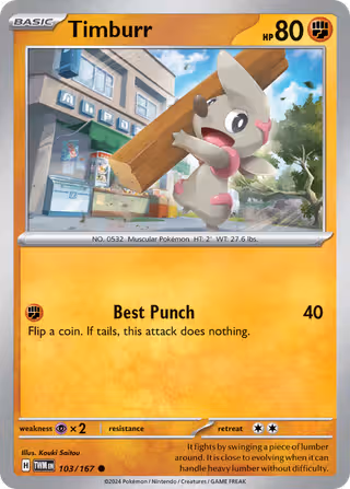 Timburr 103/167 Pokemon card