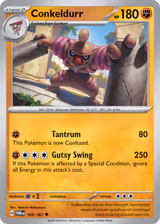 Conkeldurr 105/167 Pokemon card