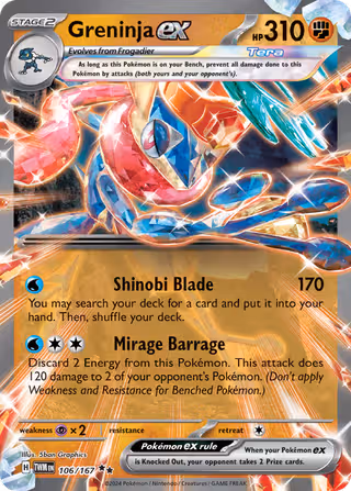 Greninja ex 106/167 Pokemon card