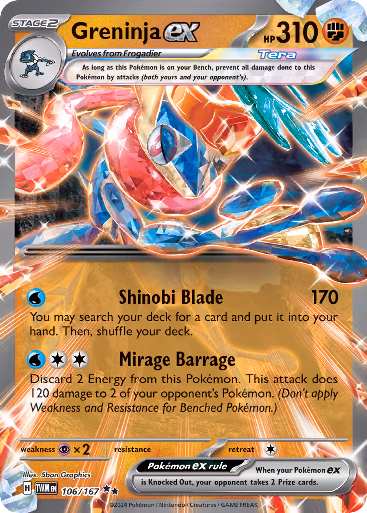 Greninja ex 106/167 Pokemon card