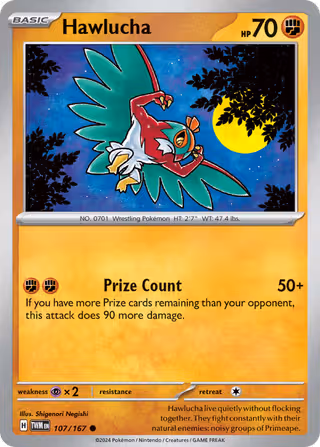 Hawlucha 107/167 Pokemon card