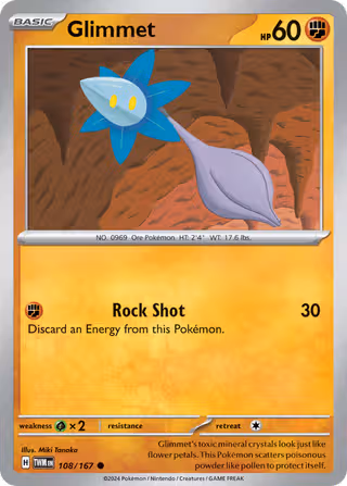 Glimmet 108/167 Pokemon card