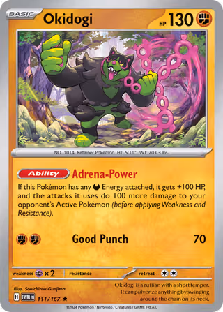 Okidogi 111/167 Pokemon card