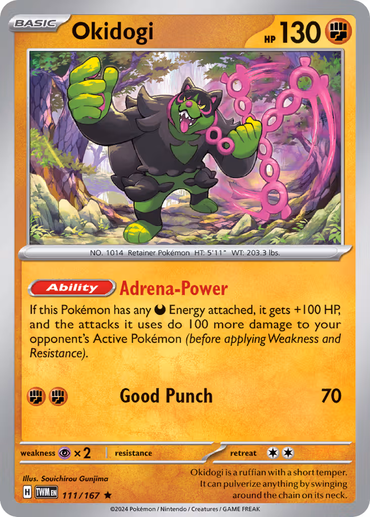Okidogi 111/167 Pokemon card