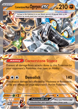 Cornerstone Mask Ogerpon ex 112/167 Pokemon card