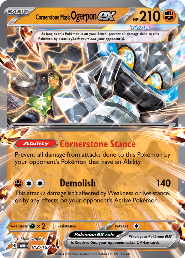 Cornerstone Mask Ogerpon ex 112/167 Pokemon card