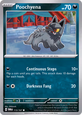 Poochyena 113/167 Pokemon card