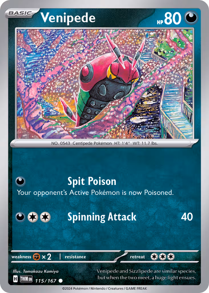 Venipede 115/167 Pokemon card