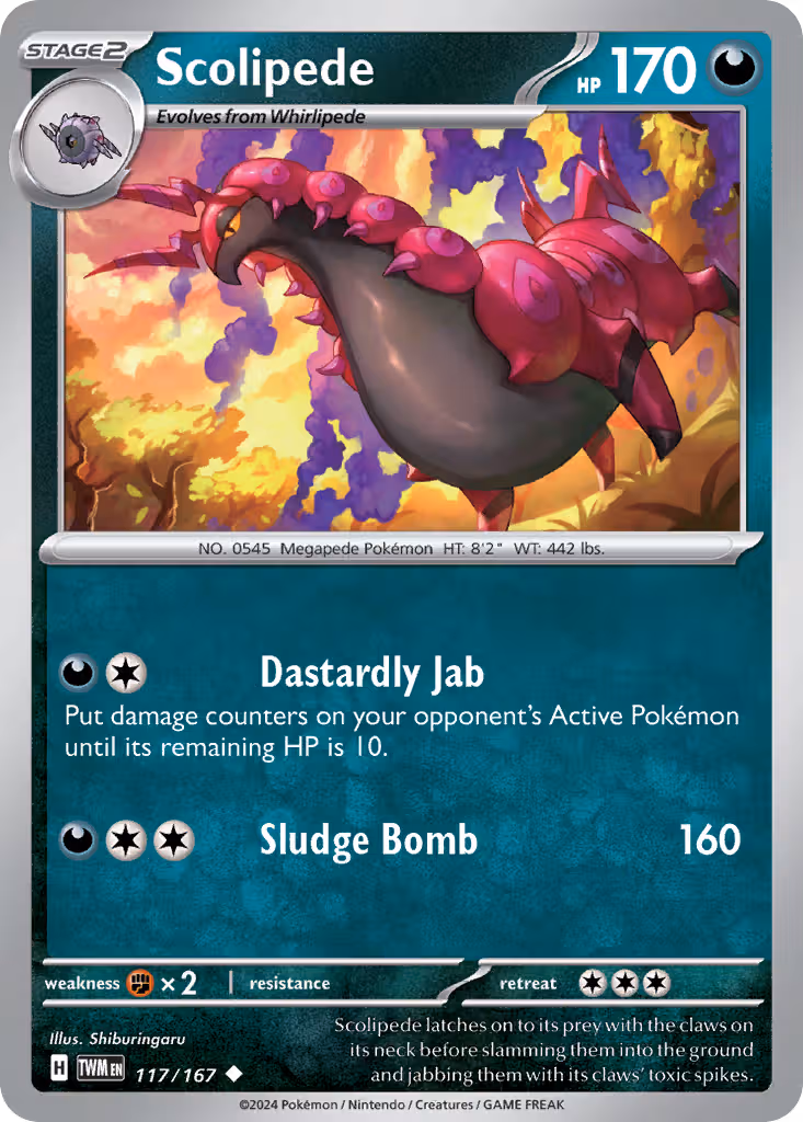 Scolipede 117/167 Pokemon card