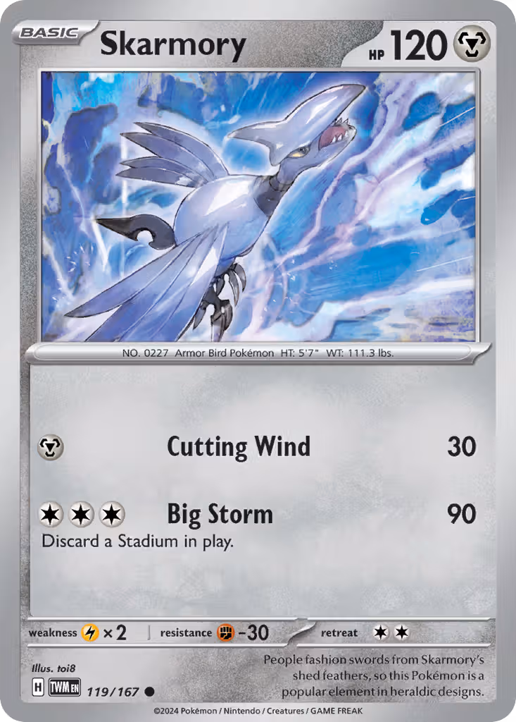 Skarmory 119/167 Pokemon card