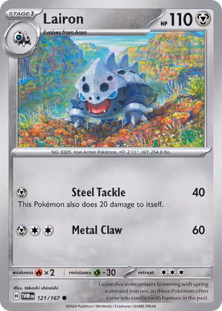 Lairon 121/167 Pokemon card