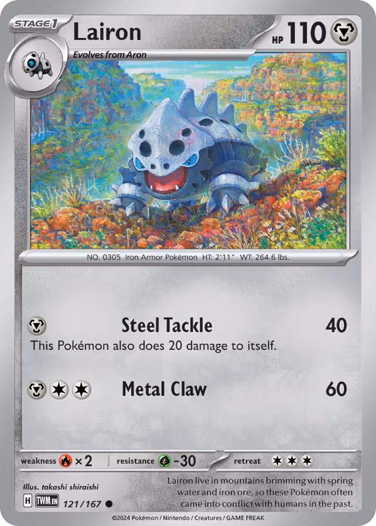 Lairon 121/167 Pokemon card