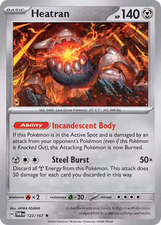 Heatran 123/167 Pokemon card