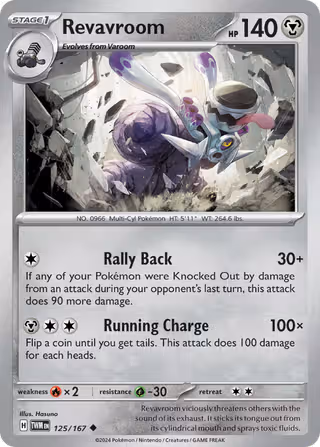 Revavroom 125/167 Pokemon card