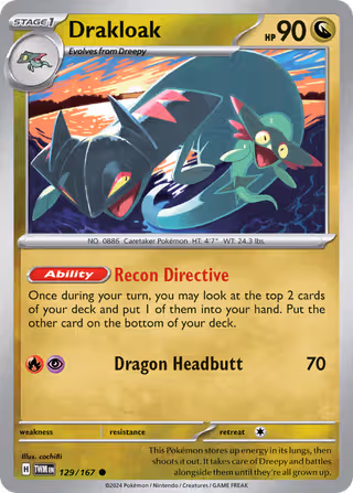 Drakloak 129/167 Pokemon card