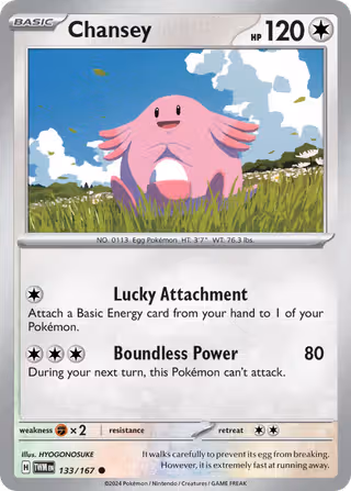 Chansey 133/167 Pokemon card