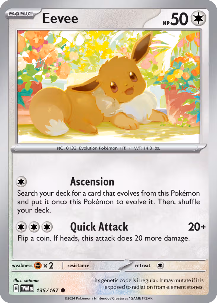 Eevee 135/167 Pokemon card