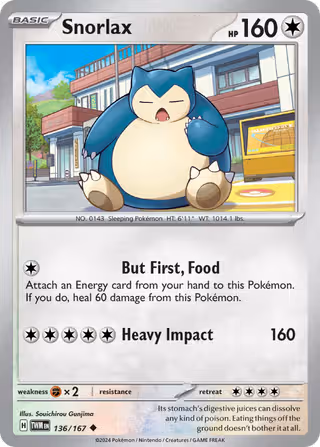 Snorlax 136/167 Pokemon card